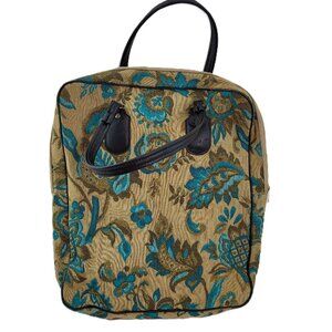 Vintage Tapestry Knitting Tote Bag with Handles Zippers Crochet Travel Storage